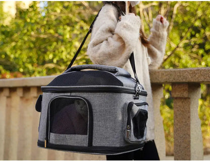 Tinta unita 43 * 31 * 35 cm MeshTravel Gatti e cani Borsa a tracolla pieghevole per animali domestici Borsa per cani