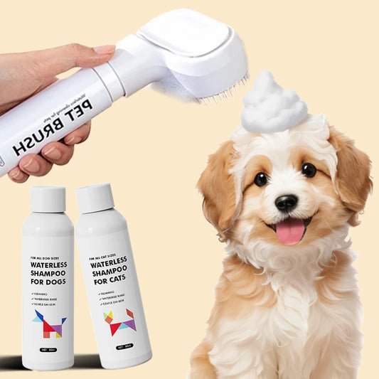 Il cane utilizza mousse detergente e agente per la cura degli animali domestici per rimuovere le macchie di capelli galleggianti Pulisci la sterilizzazione senza risciacquo Shampoo Deodorante