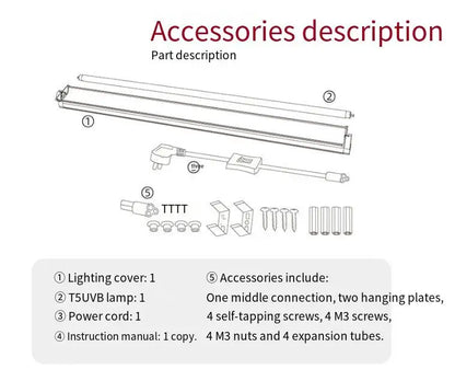 Kit Professionale con Lampada UVB per Rettili e Supporto
