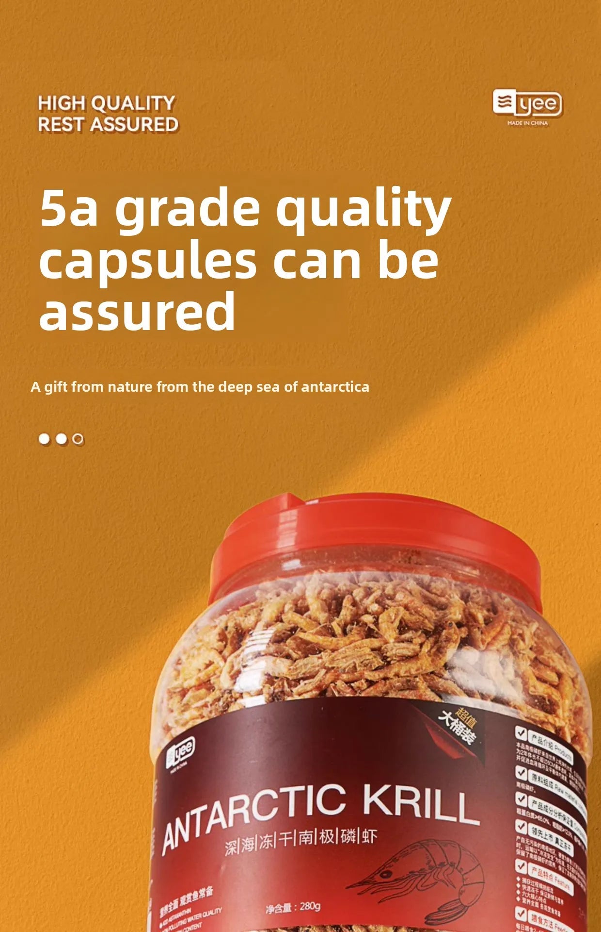 Cibo Premium per pesci, tartarughe, pappagalli - Krill antartico liofilizzato