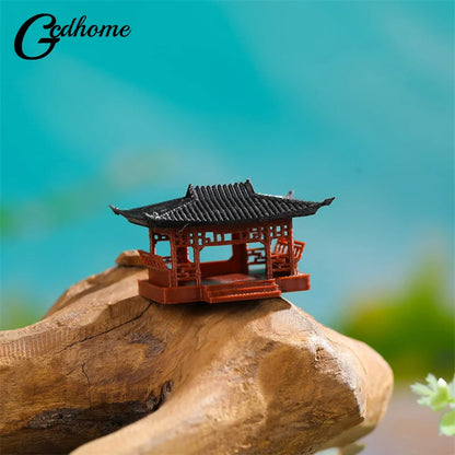 Miniatur-Pavillon-Figur, Bonsai-Ornament, Garten-Dekorationen, Mikro-Landschaft, Pavillon-Statue, Zen-Modell, Garten-Zubehör, Hof-Steingarten