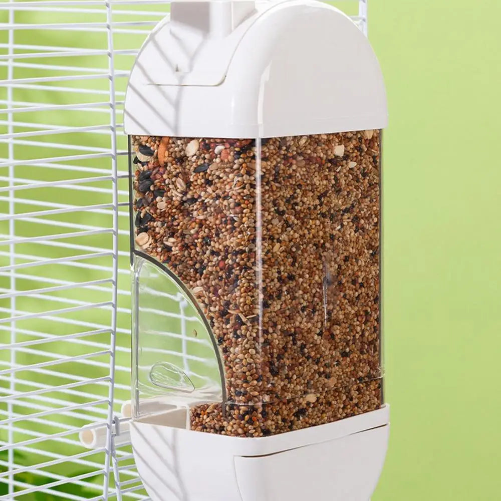 Mangiatoia per uccelli Distributore d'acqua Mangiatoia per parrocchetti a forma di casa Mangiatoia per uccelli intelligente Gabbia per bere contenitore per alimenti anti-fuoriuscita di grande capacità