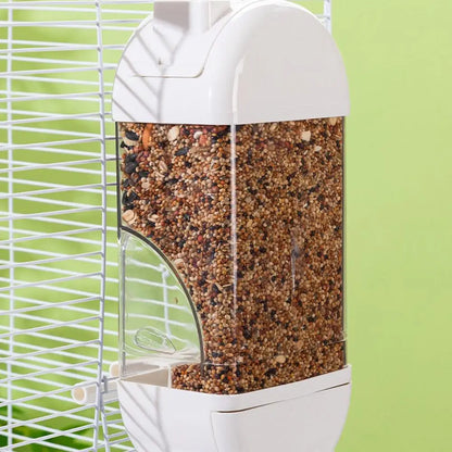 Mangiatoia per uccelli Distributore d'acqua Mangiatoia per parrocchetti a forma di casa Mangiatoia per uccelli intelligente Gabbia per bere contenitore per alimenti anti-fuoriuscita di grande capacità