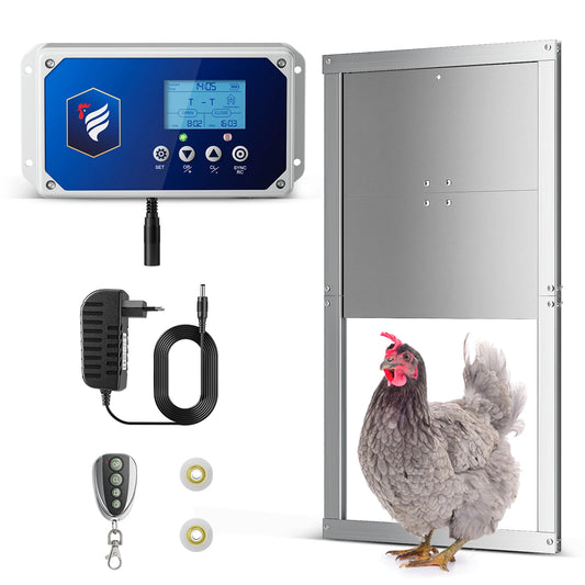 Scatola di controllo per porta di pollo,porta automatica per pollo,porta per pollo con telecomando e timer e sensibile alla luce, trazione da 4 kg