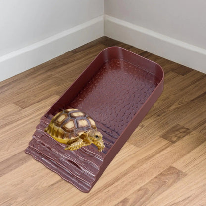 Reptilienschüssel mit Rampe Schildkrötenfutternapf Bräunungsplattform Amphibien Wassernäpfe für Schildkröten Bartagamen