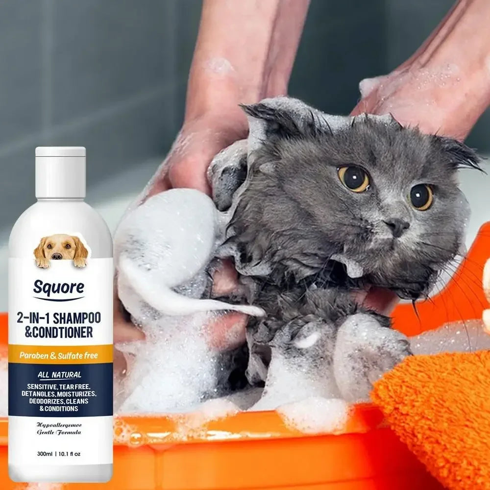 Welpen-Shampoo und -Conditioner, natürliches 2-in-1-Feuchtigkeitsshampoo, feuchtigkeitsspendendes Hundeshampoo für empfindliche Haut, pH-neutral