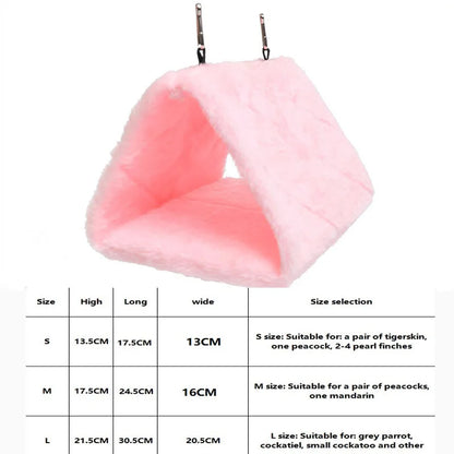 Letto per uccelli Gabbie per pappagalli per uccelli invernali per animali domestici Calda peluche Amaca Capanna Tenda Letto Appeso Grotta per dormire e schiusa Accessori per uccelli