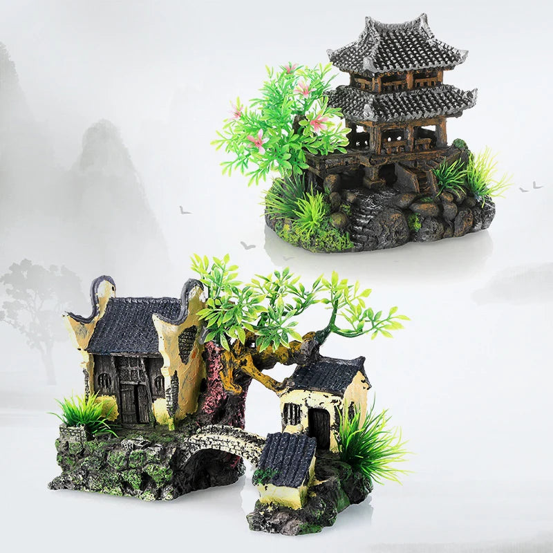 Simulation Dekoration Aquarium Ornament Harz Aquarium Ornament Aquarium Landschaft Aquarium Modell Haus Ornament Aquarium Ornament