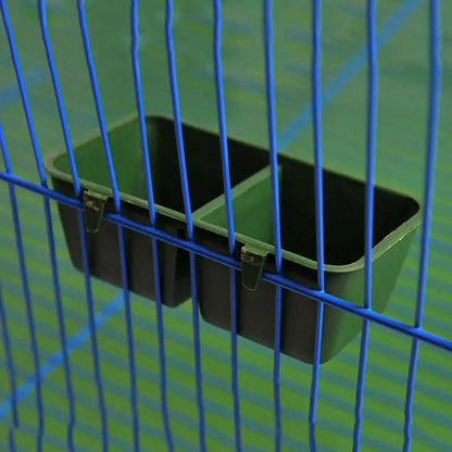 2 In1 cibo per uccelli ciotola per l'acqua pappagallo doppia tazza per l'alimentazione gabbia per piccioni in plastica mangiatoia per alimenti per uccelli pappagallo Pet voliera ciotola per l'acqua