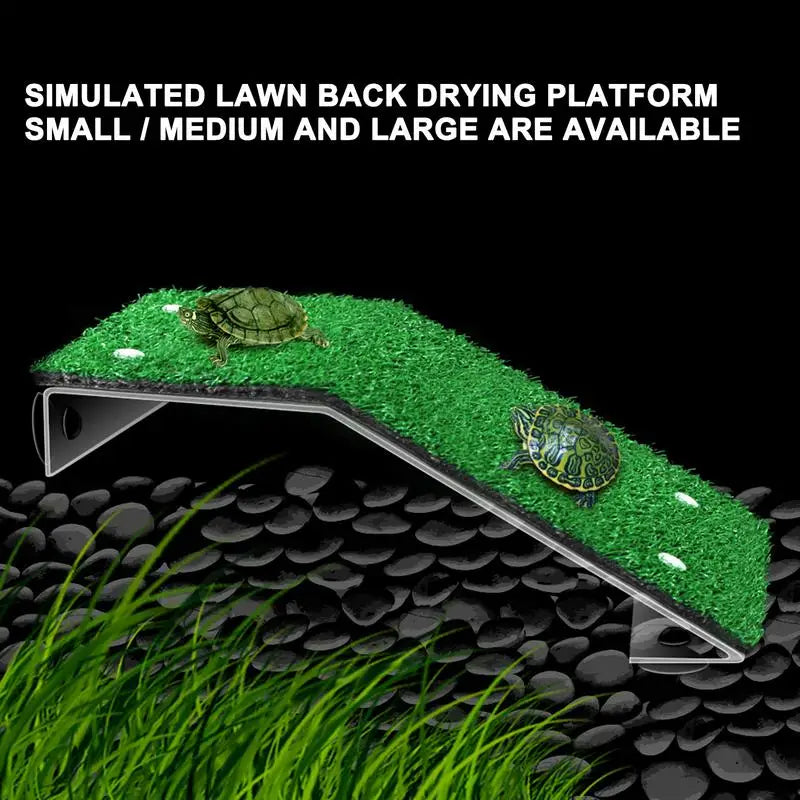 Schildkrötenplattform Simulation Rasenrampe Schildkrötenruheterrasse Reptilienrasen Kletterleiter Aquatische Schildkröte Tank Zubehör