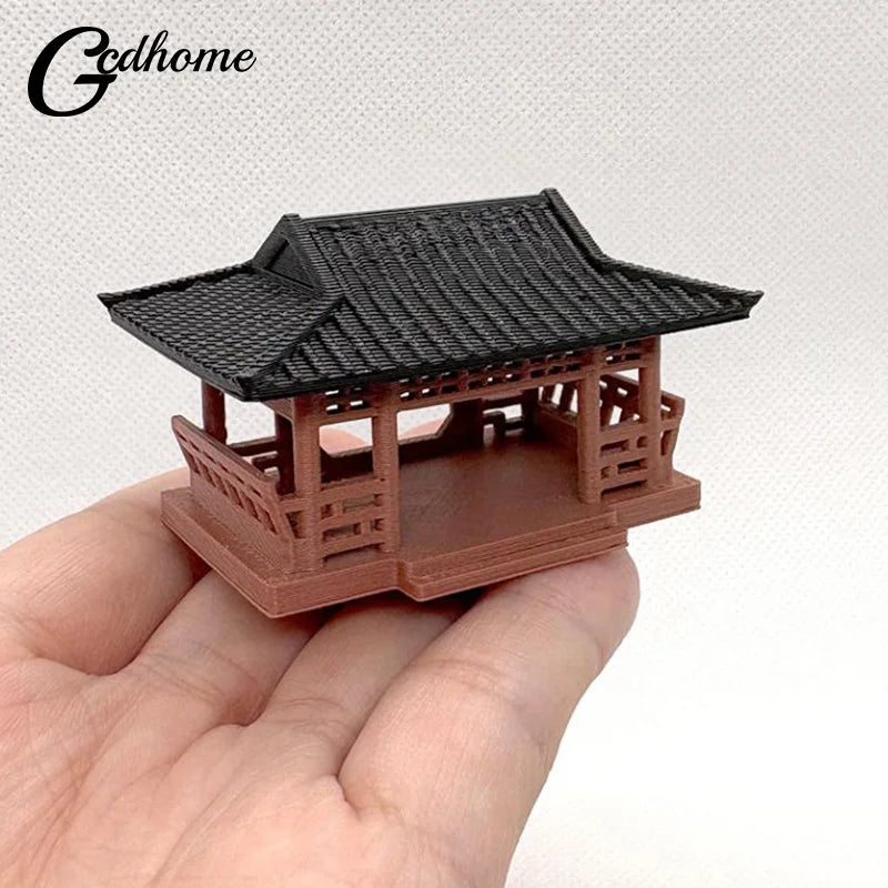 Miniatur-Pavillon-Figur, Bonsai-Ornament, Garten-Dekorationen, Mikro-Landschaft, Pavillon-Statue, Zen-Modell, Garten-Zubehör, Hof-Steingarten