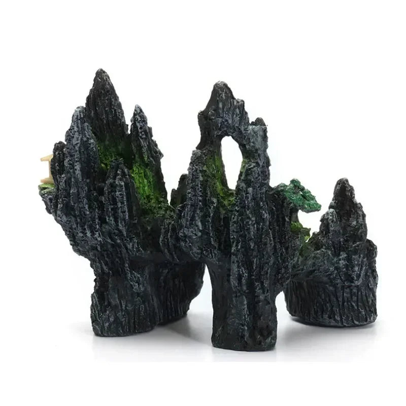 Aquarium Deko Rockery Mountain View Felsen Höhle Stein Baum Aquarium Ornament Dekoration Aquarien Zubehör