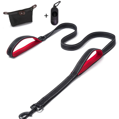 Guinzaglio per cani Dual Handle Hands Free Running guinzaglio ammortizzante elastico estensibile cuciture riflettenti cintura in vita regolabile