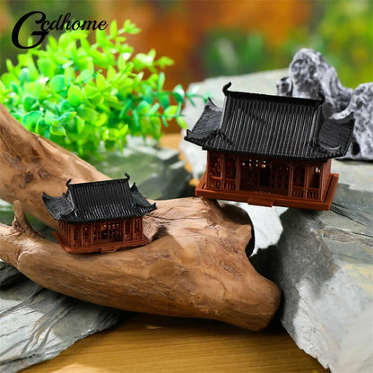 Miniatur-Pavillon-Figur, Bonsai-Ornament, Garten-Dekorationen, Mikro-Landschaft, Pavillon-Statue, Zen-Modell, Garten-Zubehör, Hof-Steingarten