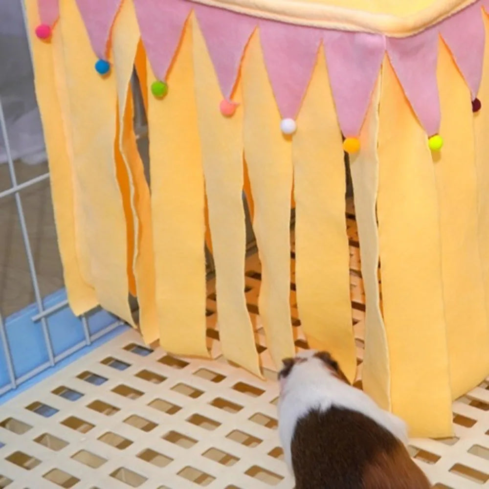 Striscia di nappe Caviale d'India Tenda per animali domestici Nascondiglio Morbido Piccoli animali Nascondere la casa Letto per dormire Comodo criceto Nascondere angolo Nido Coniglio