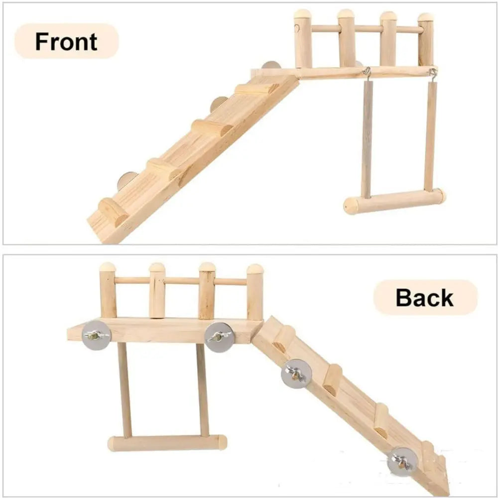 Vogelstangen Plattform Schaukel Kletterleiter Papageienkäfig Zubehör Holz Spielplatz Turnhalle Übungsständer Papageienkäfig Spielzeug Set