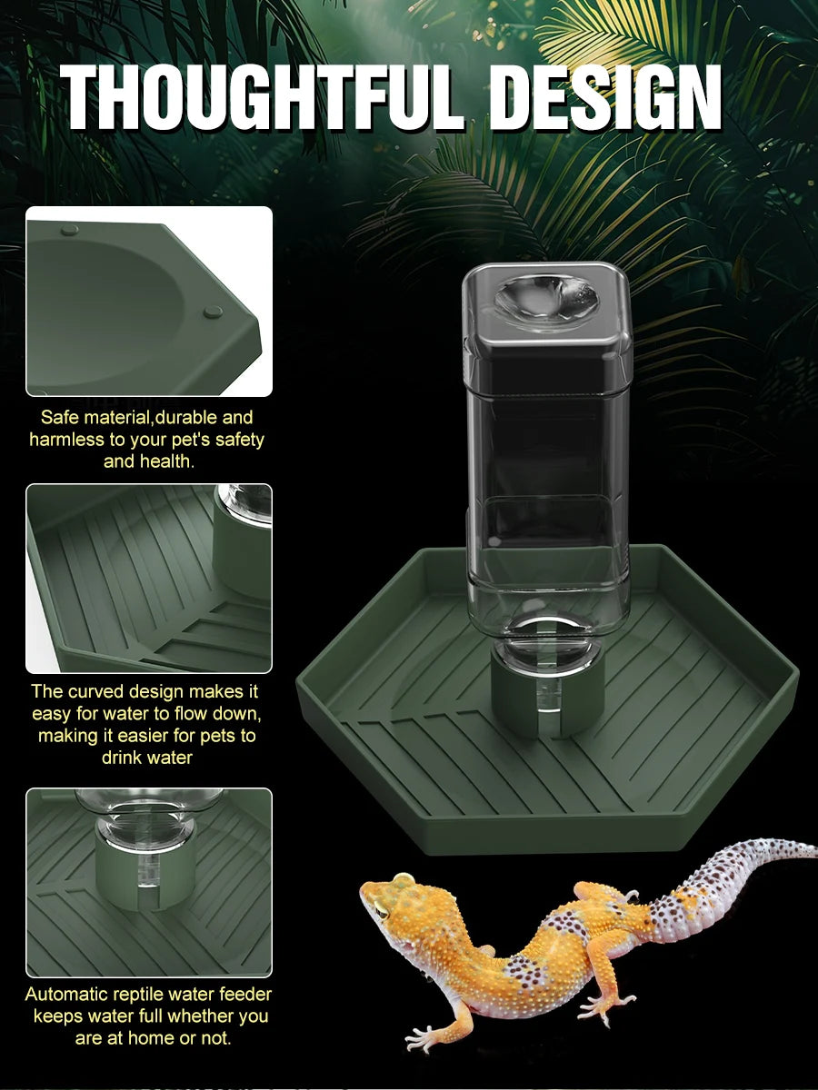 Wasserspender für Reptilien, Wassernapf, Futterzubehör, geeignet für Eidechsen, Schildkröten, Geckos, Terrarien-Zubehör