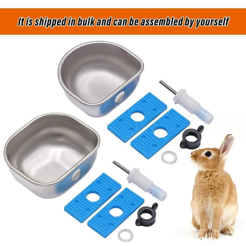 Kaninchenwassertränke Edelstahl Automatische Kaninchentränke Bauernhof Kaninchenkäfig Fester Becher Fuchs Nerz Tränke 1 Stk.