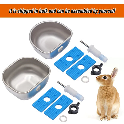 Kaninchenwassertränke Edelstahl Automatische Kaninchentränke Bauernhof Kaninchenkäfig Fester Becher Fuchs Nerz Tränke 1 Stk.