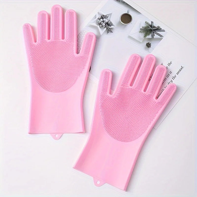 Badehandschuhe für die Haustierpflege Badehunde-Shampoo-Bürste Magischer Massage-Reinigungsschwamm Handschuh Silikon-Haarentfernungshandschuh