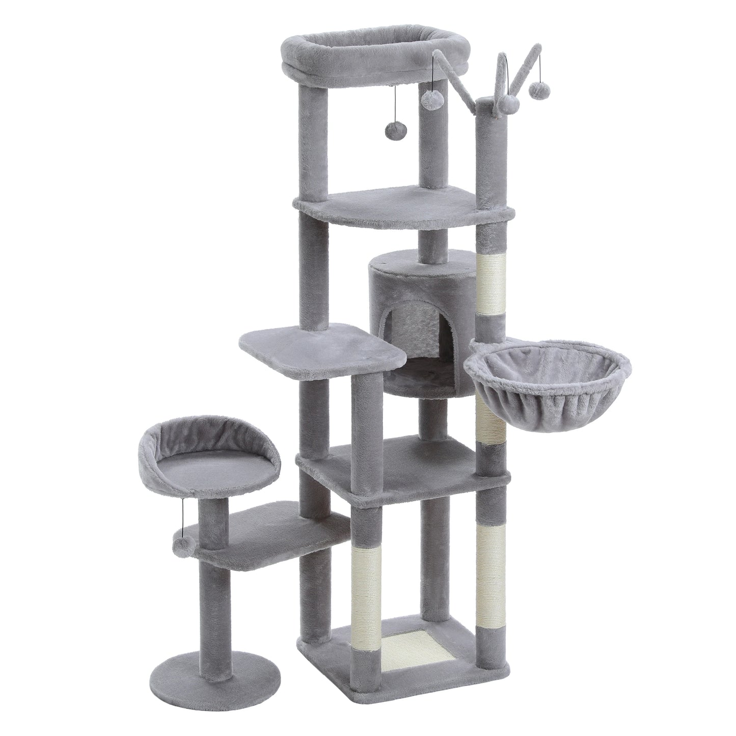 Grande albero per gatti per gatti grandi da interni Torre per gatti alta per gatti grassi con amaca super grande, alberi da arrampicata per gatti con tiragraffi