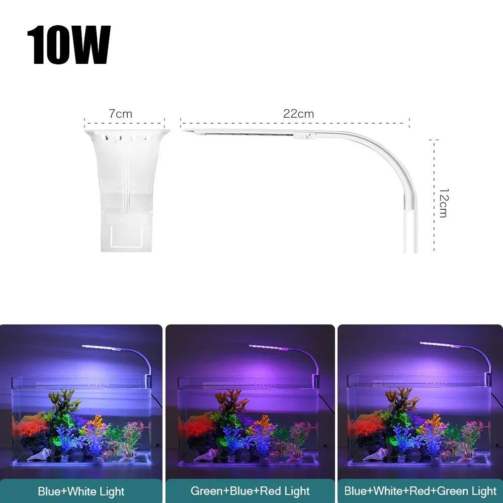 Superschlanke LED-Aquarium-Pflanzenleuchten, Wachstumslicht, 5 W/10 W/15 W, Aquarien-Pflanzenbeleuchtung, wasserdichte Clip-on-Lampe für Aquarien