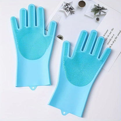 Badehandschuhe für die Haustierpflege Badehunde-Shampoo-Bürste Magischer Massage-Reinigungsschwamm Handschuh Silikon-Haarentfernungshandschuh