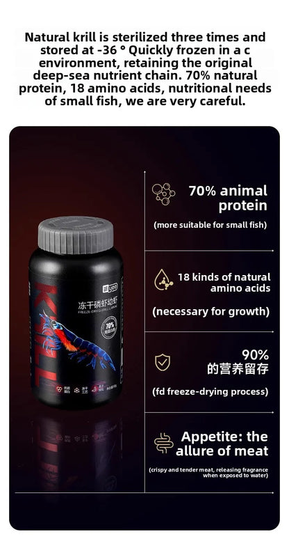 Cibo secco pesci e tartarughe - Krill & Gamberetti