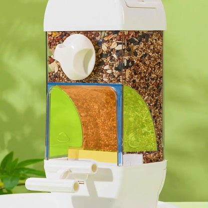 Mangiatoia per uccelli Distributore d'acqua Mangiatoia per parrocchetti a forma di casa Mangiatoia per uccelli intelligente Gabbia per bere contenitore per alimenti anti-fuoriuscita di grande capacità