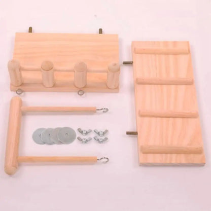 Vogelstangen Plattform Schaukel Kletterleiter Papageienkäfig Zubehör Holz Spielplatz Turnhalle Übungsständer Papageienkäfig Spielzeug Set