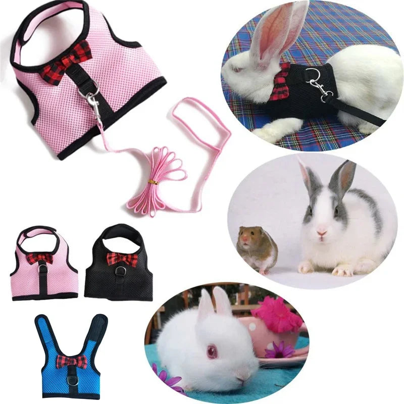 Haustiergeschirre für Kleintierzubehör mit Netzbrustgurt S/M/L 4 für Kaninchen, Hamster, Frettchen, Meerschweinchen