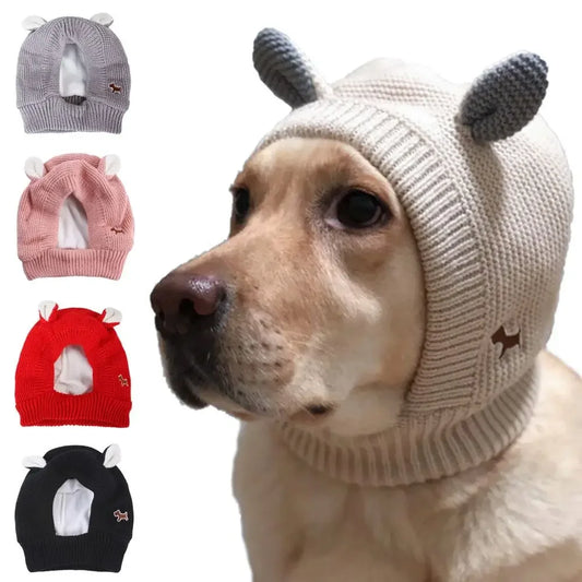 Cuffie antirumore per cani silenziose Protezione antirumore Coperture per orecchie per animali domestici Cappello lavorato a maglia Sollievo dall'ansia Cuffie calde invernali per cani di taglia media Nuovo