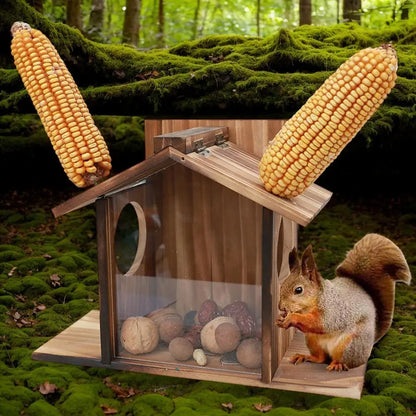 Eichhörnchen-Futterbox, Futterhaus für den Winter im Freien, Eichhörnchenfutterspender, große Futterbox, wasserdichte Tischfutterstation für Eichhörnchen und Vögel