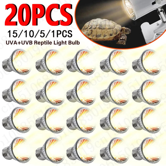 5/10/15/20PC 25W Rettile Riscaldamento Lampadina Spettro Completo Lampada UV per Tartaruga Serpente Lucertola Anfibi Controllo della Temperatura
