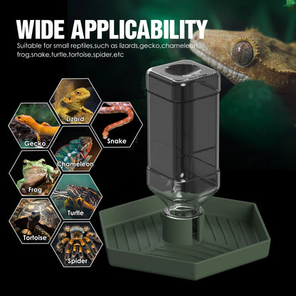 Wasserspender für Reptilien, Wassernapf, Futterzubehör, geeignet für Eidechsen, Schildkröten, Geckos, Terrarien-Zubehör