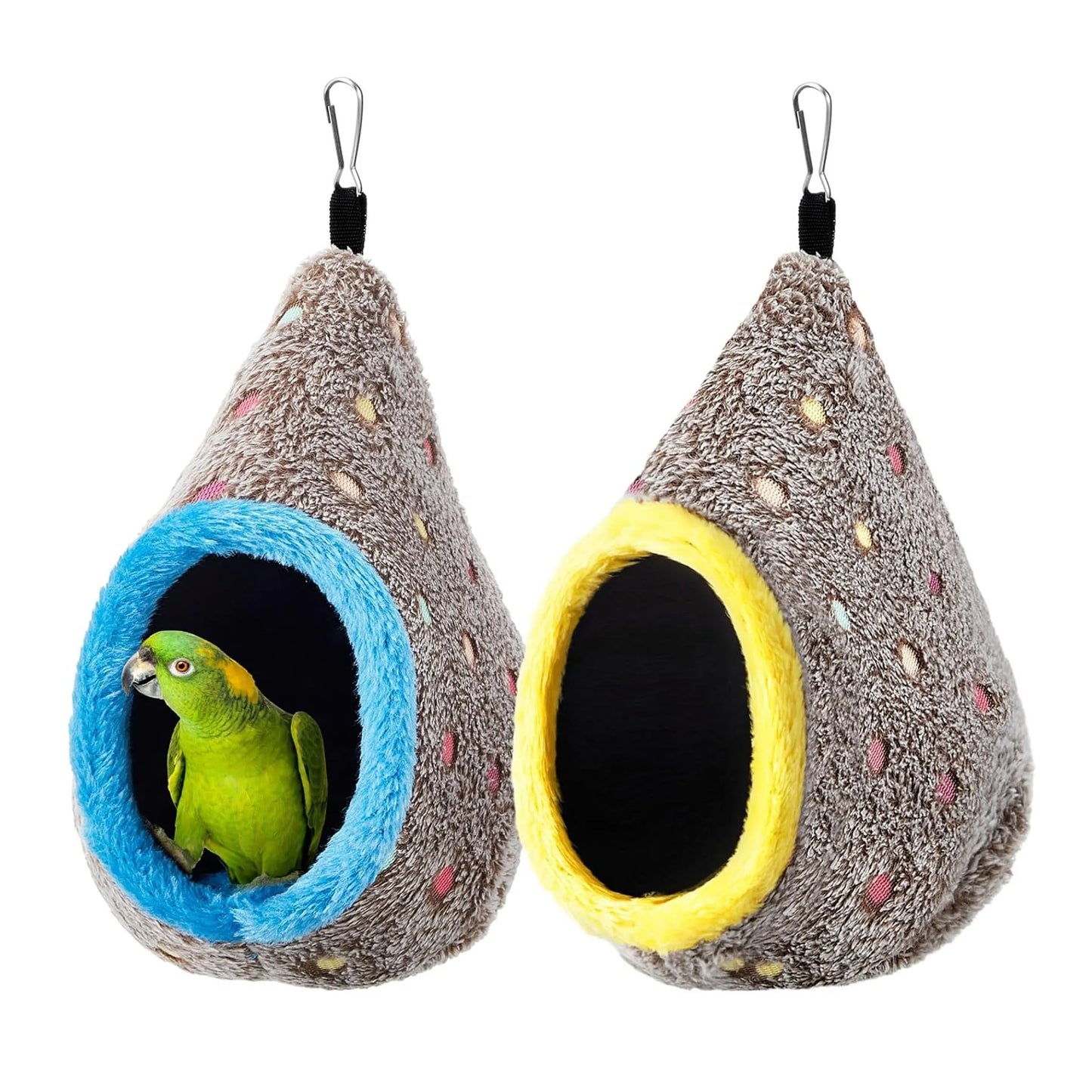 Casetta per uccelli Nido per uccelli di piccole dimensioni Pappagallo Caldo nido per uccelli in peluche Nido foderato in pile per uccelli Nido per pappagalli Gabbia sospesa Nido per uccelli all'uovo