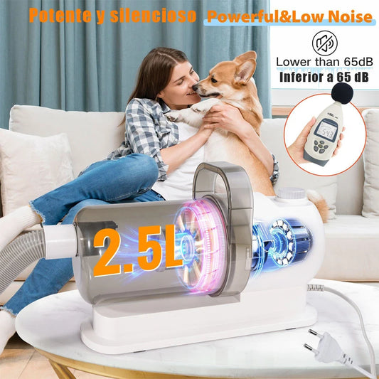 Toelettatrice multifunzionale per animali domestici e aspirazione sottovuoto all-in-one Set per toelettatura animali domestici con spinta da barba e spazzola per pettinare Per cani e gatti
