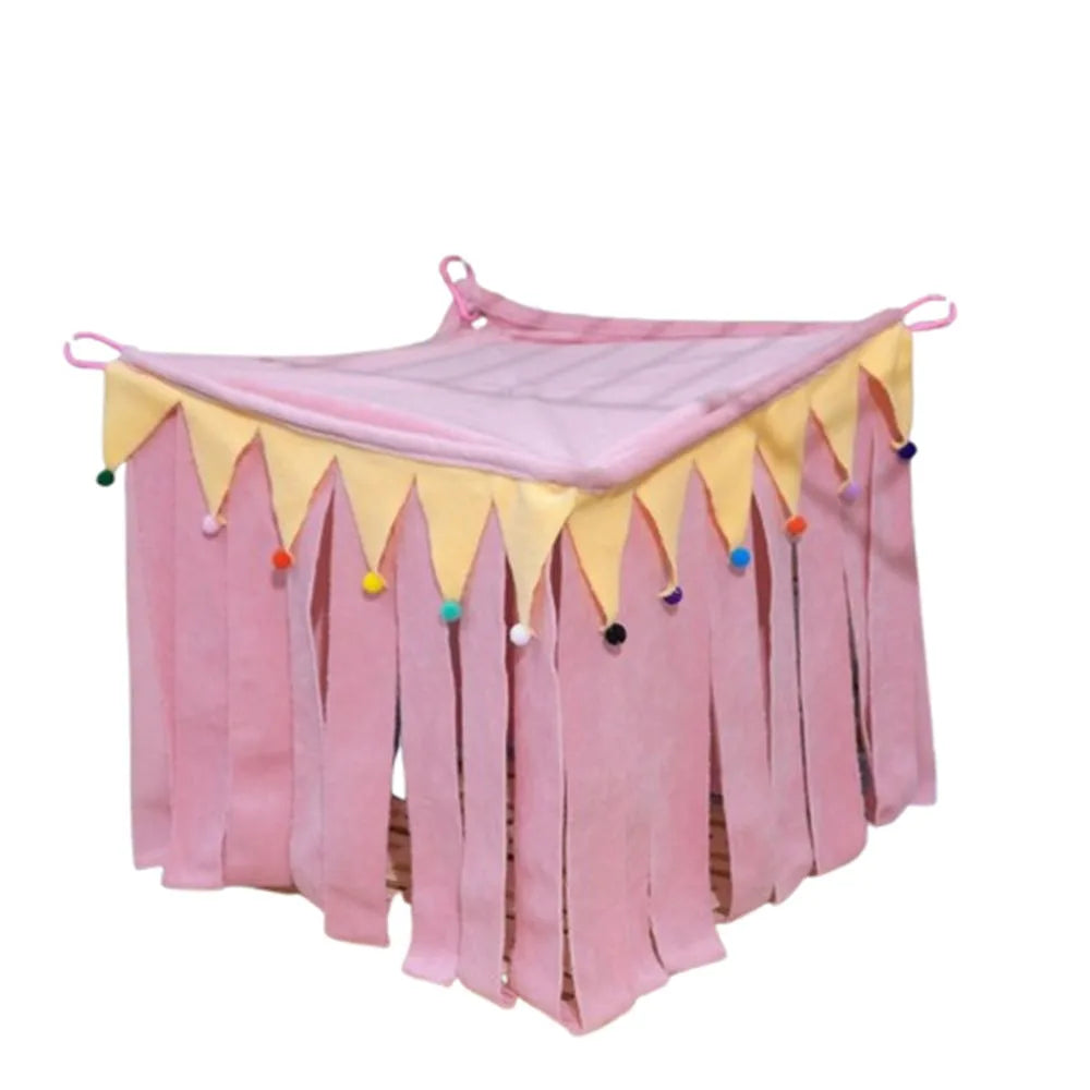Striscia di nappe Caviale d'India Tenda per animali domestici Nascondiglio Morbido Piccoli animali Nascondere la casa Letto per dormire Comodo criceto Nascondere angolo Nido Coniglio