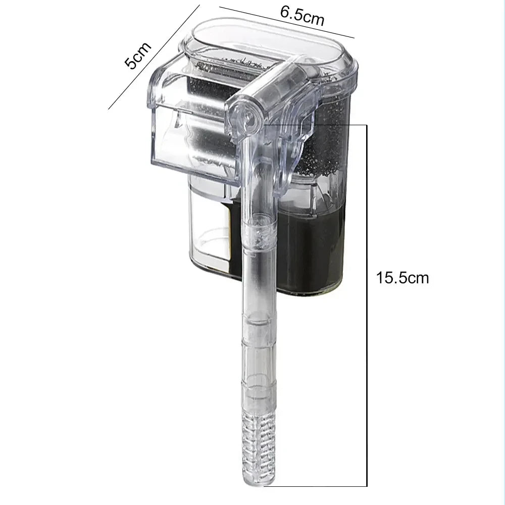 Neuer Aquarienfilter, hängender Mini-Filter für Fischbecken, USB-Stromanschluss 2,5 W, Durchfluss 250 H/L, geeignet für Aquarien unter 30 cm