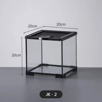 Professionelles Glas-Terrarium für Reptilien, geeignet für Chamäleons, Echsen und Schlangen, ideal für Hornfrösche und Wasserschildkröten, mit transparenter Belüftung.