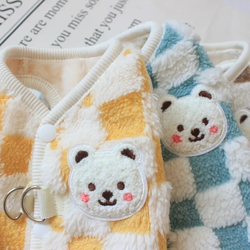 Gilet inverno scacchi/orso