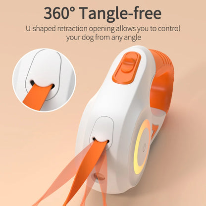 ROJECO 5M Guinzaglio automatico per cani Retrattile LED Luminoso Leading Cinghie luminose di moda per cuccioli di cane Pet Flexi Walking Running Piombo