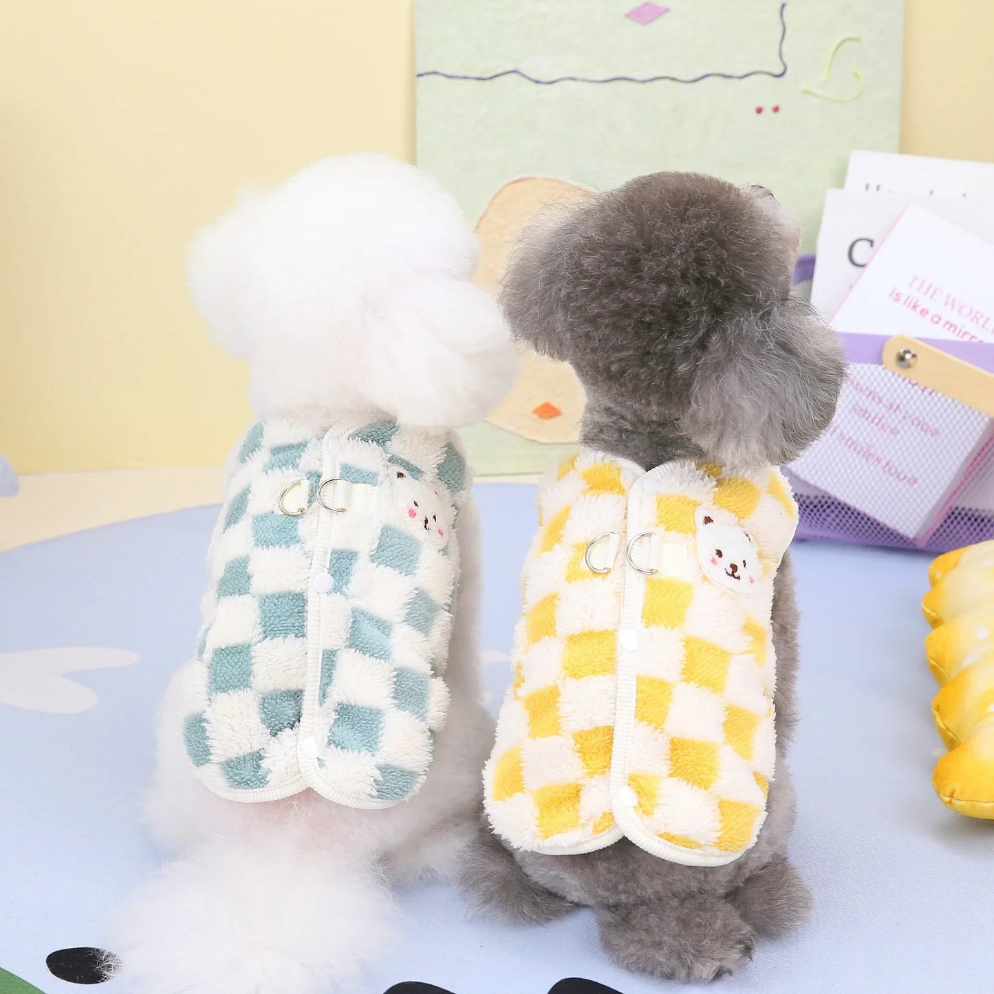 Gilet inverno scacchi/orso