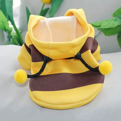 Felpa con cappuccio costume ape per cani