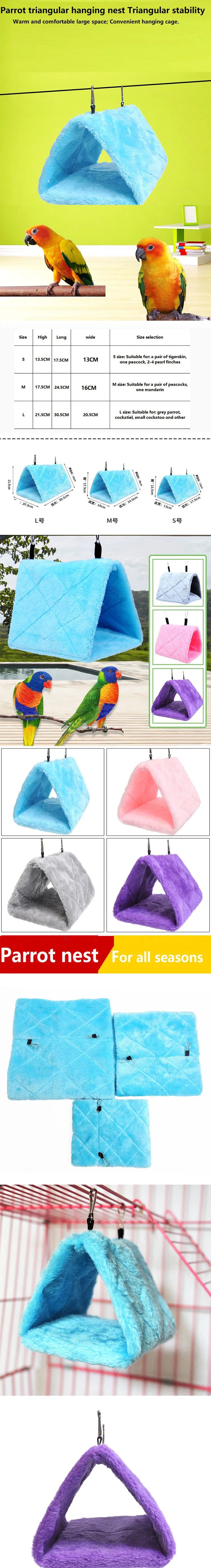 Letto per uccelli Gabbie per pappagalli per uccelli invernali per animali domestici Calda peluche Amaca Capanna Tenda Letto Appeso Grotta per dormire e schiusa Accessori per uccelli