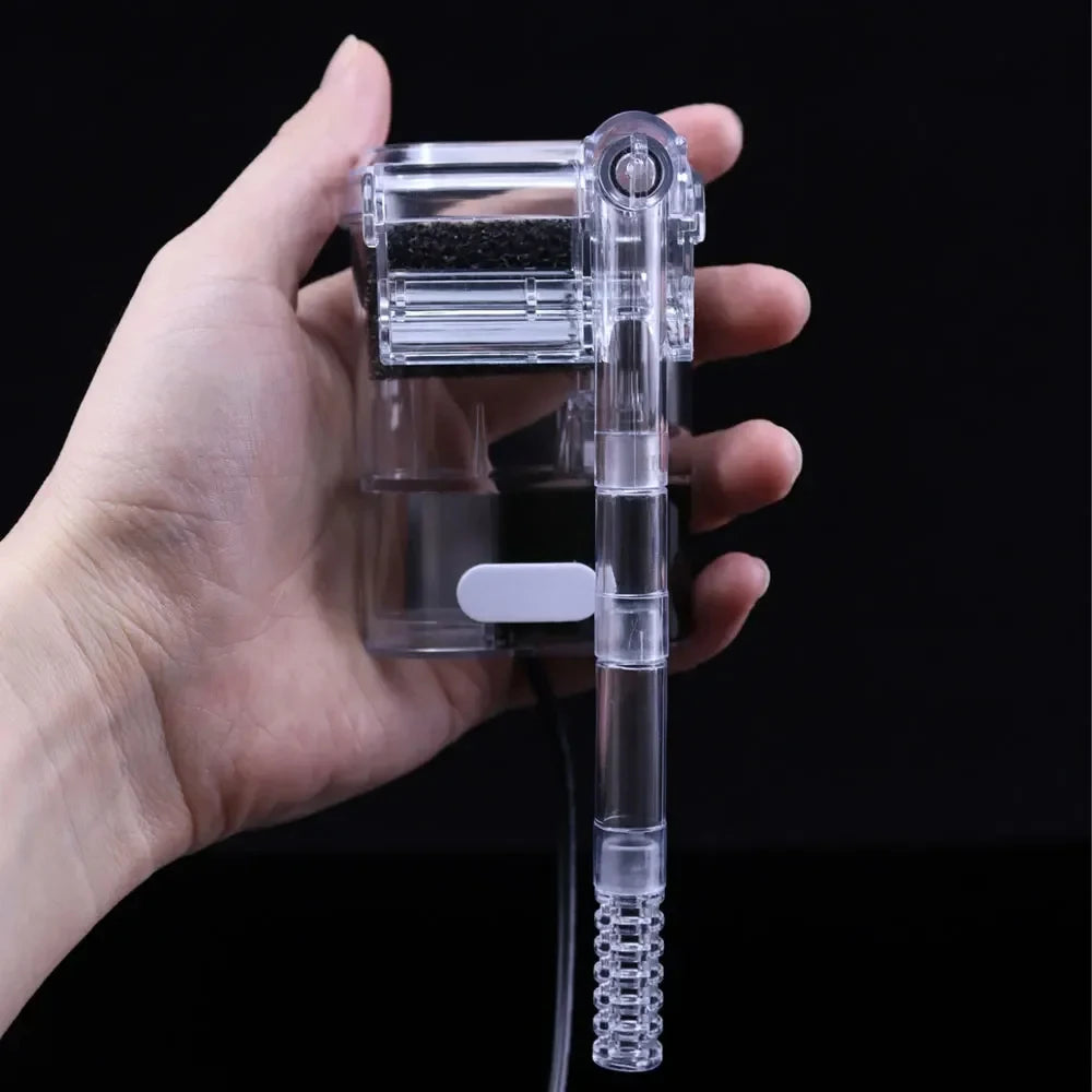 Neuer Aquarienfilter, hängender Mini-Filter für Fischbecken, USB-Stromanschluss 2,5 W, Durchfluss 250 H/L, geeignet für Aquarien unter 30 cm