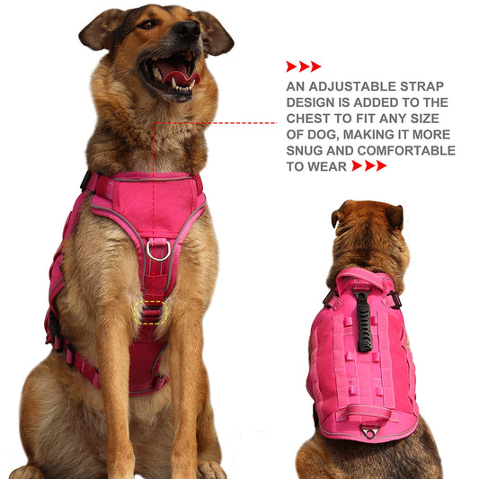 Imbracatura tattica militare per cani a prova di fuga gilet per cani in Nylon riflettente imbracature per cani di taglia media per escursioni Pitbull