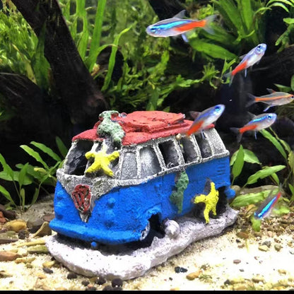 Alte Aquarium-Dekoration, künstliche Autoverzierung, Unterwasser-Landschaftsgestaltung aus Harz für Fisch-Zubehör, für Aquarium-Dekorationen