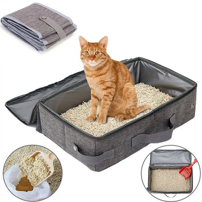Lettiera per gatti pieghevole con coperchio e cerniera