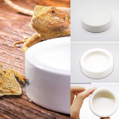 Reptilien Wasserschale Futternapf Anti-Flucht Keramik Futterstation für Eidechsen Einsiedlerkrebse Geckos Chamäleons Kornnattern Bartagamen Zubehör